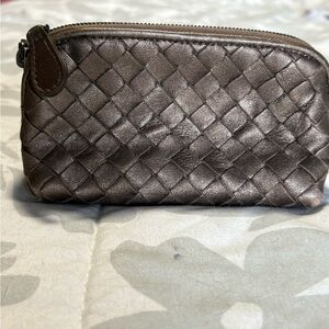 Bottega Veneta Brown Woven Cosmetic Bag